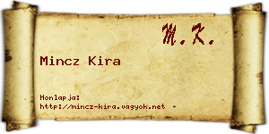 Mincz Kira névjegykártya